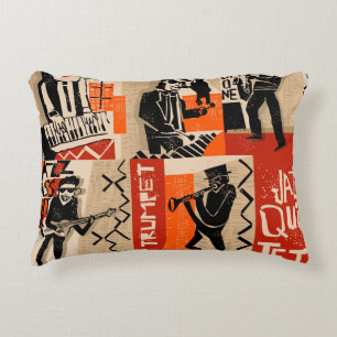 Jazz Band Cool Vintage Poster Dekokissen