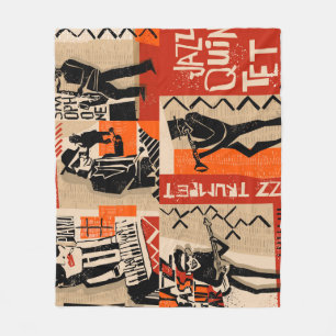 Jazz Band Cool Vintage Poster Fleecedecke