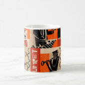 Jazz Band Cool Vintage Poster Kaffeetasse (Mittel)