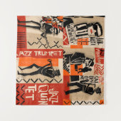 Jazz Band Cool Vintage Poster Wandteppich (Vorderseite (Horizontal))