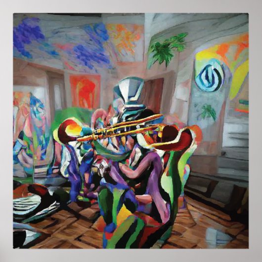 Jazz Band Digital Art Poster (Vorne)