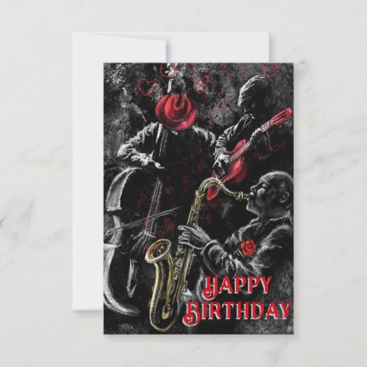Jazz Band Happy Birthday Card Karte (Vorderseite)