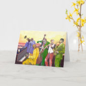 "Jazz band" Karte (Gelbe Blume)