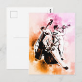 JAZZ Band Musicians Unique Watercolor Music Postkarte (Vorne/Hinten)