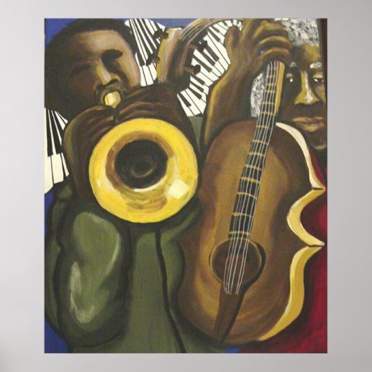 Jazz Bass Trumpet Piano Art Poster (Vorne)