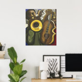 Jazz Bass Trumpet Piano Art Poster (Heimbüro)