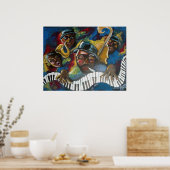 Jazz Bass Trumpet Piano Art Poster (Küche)