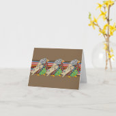 Jazz Birds (tan) leere Notecard Karte (Gelbe Blume)