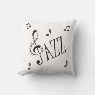 Jazz Black Numbers Silver Kissen