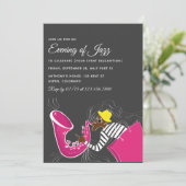 Jazz Blues Themed Party Einladung (Stehend Vorderseite)