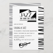 Jazz-Blues-Themenfeier Einladung (Vorne/Hinten)