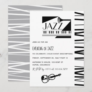 Jazz-Blues-Themenparty-Einladung Einladung