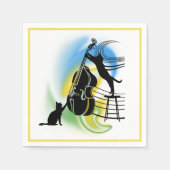 Jazz Cat | Double Bass Serviette (Vorderseite)