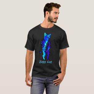Jazz Cat Playing Saxophone Tshirt Personalize It!!