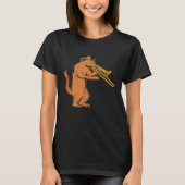 Jazz Cat Playing Trombone T - Shirt Cool Musician_ (Vorderseite)
