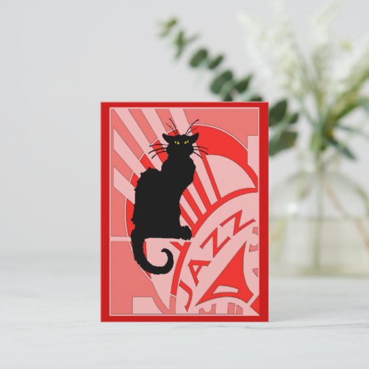 Jazz Cat Postkarte (Stehend Vorderseite)