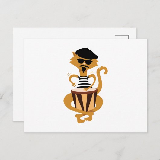 Jazz Cat Postkarte (Vorne/Hinten)