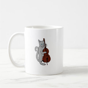 Jazz Cat Upright Bass Cool Musiker Männer Kaffeetasse