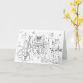 Jazz Cats Birthday Card Karte (Gelbe Blume)