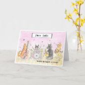 Jazz Cats Happy Birthday Card Karte (Gelbe Blume)
