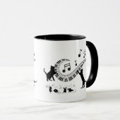 Jazz Cats | Klavier | Tasse des Kaffees (VorderseiteRechts)