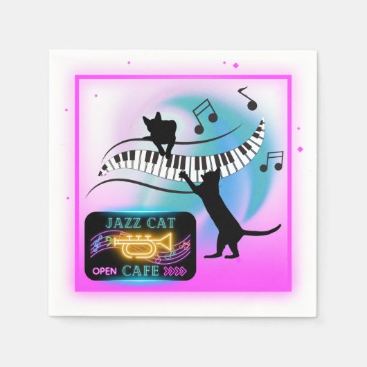 Jazz Cats | Piano Paper Napkins Serviette (Vorderseite)