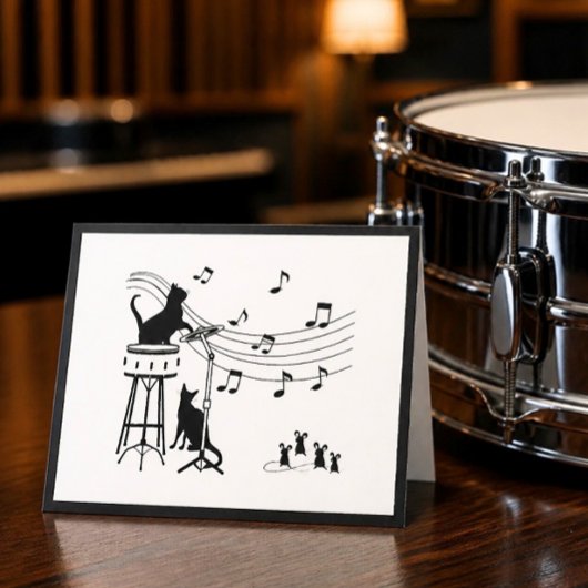 Jazz Cats | Trommel - Klappkarte