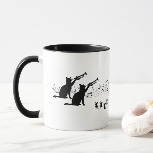 Jazz Cats | Trompete | Tasse des Kaffees (Mit Donut)