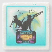 Jazz Cats | Trumpet Stone Untersetzer (Vorderseite)