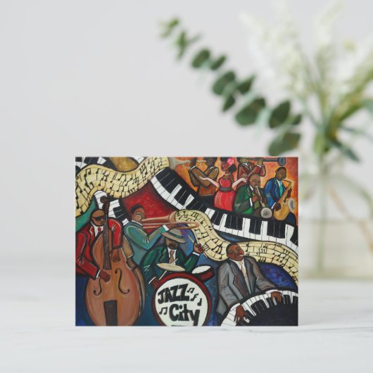 Jazz City Postcard Postkarte (Stehend Vorderseite)