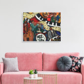 Jazz City Stretched Canvas Print Leinwanddruck (Insitu (Wohnzimmer))