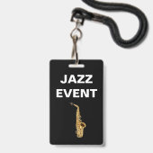Jazz Concert or Event Staff ID Abzeichen Ausweis (Vorderseite mit Lanyard)