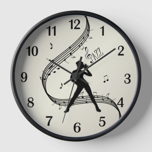 Jazz Dance Golden Black Numbers Uhr (Vorderseite)