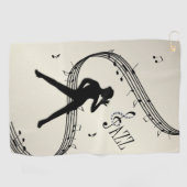 Jazz Dance Golden Music Golf Handtuch (Horizontal)