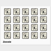 Jazz Dance Golden Music Square Sticker (Blatt)
