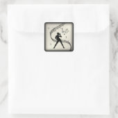 Jazz Dance Golden Music Square Sticker (Tasche)