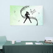 Jazz Dance Green Music Banner (Messeveranstaltung)