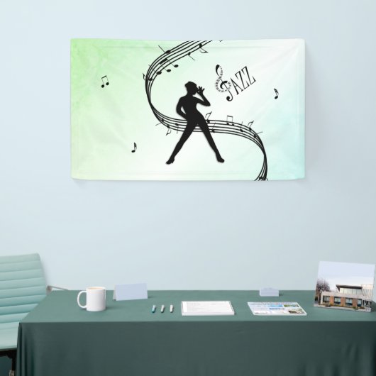 Jazz Dance Green Music Banner (Messeveranstaltung)