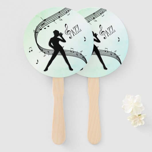 Jazz Dance Green Music Fächer (Vorne und Hinten)