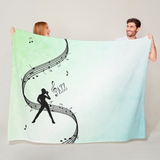 Jazz Dance Green Music Fleece Blanket (Beispiel)