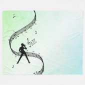 Jazz Dance Green Music Fleece Blanket (Vorderseite (Horizontal))