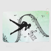 Jazz Dance Green Music Golfhandtuch (Horizontal)