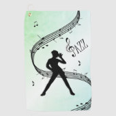 Jazz Dance Green Music Golfhandtuch (Vorderseite)