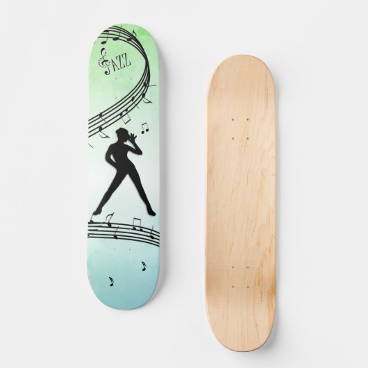 Jazz Dance Green Music Skateboard (Vorderseite)