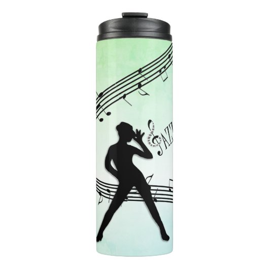 Jazz Dance Green Music Thermosbecher (Vorderseite)