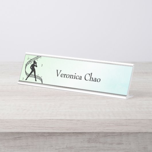 Jazz Dance Green Personal Schreibtischnamensplakette (Vorderseite )