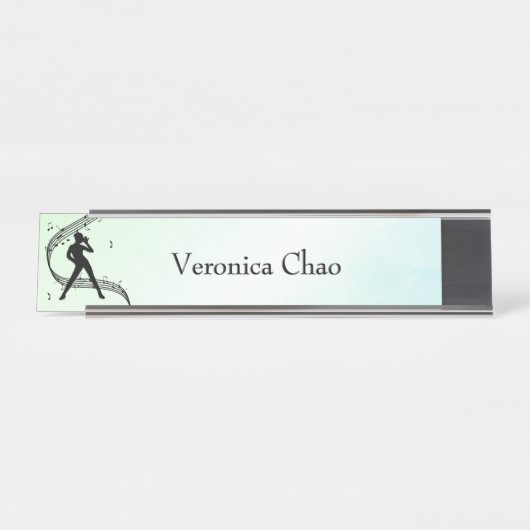 Jazz Dance Green Personal Schreibtischnamensplakette (Vorderseite )