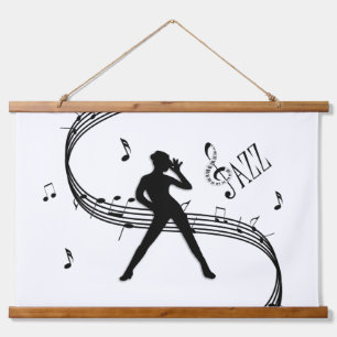 Jazz Dance Hanging Tapestry Wandteppich Mit Holzrahmen
