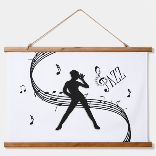 Jazz Dance Hanging Tapestry Wandteppich Mit Holzrahmen (Vorne)