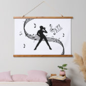 Jazz Dance Hanging Tapestry Wandteppich Mit Holzrahmen (Schlafzimmer)